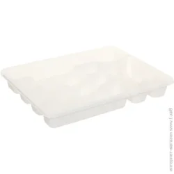 Подставка для кухонных приборов Turan Plastik Лоток для столовых приборов TRN-111 295x375x50 мм белый пластик