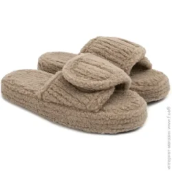 Twins Тапки домашні фліс/липучка на платформі 12720 р.40 бежевий