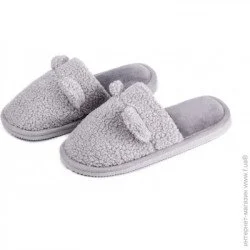 Домашние тапочки Twins Тапочки детские для девочки HS меховые Teddi р.34/35 серый