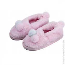 Домашние тапочки Twins Тапочки детские для девочки HS-LUX чешки меховые с декором р.26/27 розовый