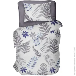 Underprice Комплект постільної білизни GREY LEAVES 1,5 кольоровий