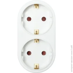Underprice Двойник RM1-01/02 с заземлением 2 гн. белый RM1-01/02