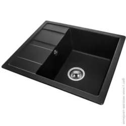 Кухонна мийка Underprice Teta black + сифон (TT580b)