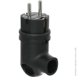 Underprice Вилка электрическая угловая YK-409P-BK с заземлением 220В 16А IP44 каучук черный