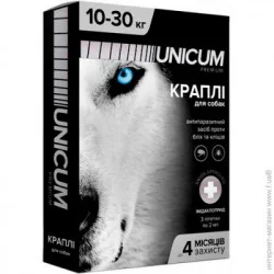Unicum Краплі Premium від бліх та кліщів на холку для собак масою 10-30 кг (UN-008)
