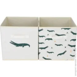 Ящик Union Vis Набор коробов для хранения молочный Crocodile 2 шт. 300x300x300 мм