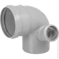 Фитинг Valsir Колено канализационное с боковым отводом левое d100 / 50 87 °/ 67 °