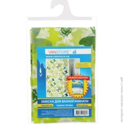 Шторка для душа Vanstore Штора для душа Leaves Green 610-03