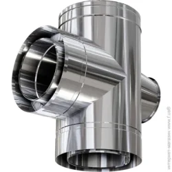Versia-Lux Тройник-ревизия термо 1 мм нерж/нерж Ф150/220 мм 90°