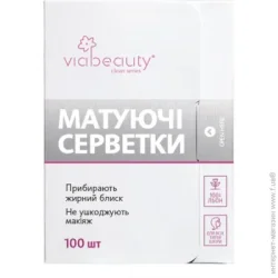 Сухие салфетки Via Beauty Салфетки матирующие убирают жирный блеск 100 шт./уп.