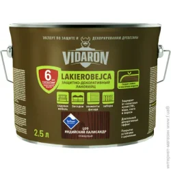Vidaron Лакобейц Защитно-декоративный индийский палисандр L09 глянец 2,5 л