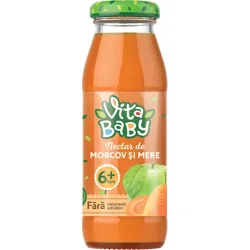 Нектар Vita Baby Морквяно-яблучний з м'якоттю та цукром 200 мл (4840022004404)