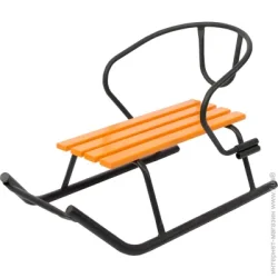 Санки Vitan "Малыш" черный + спинка + цветная планка