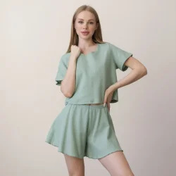 Пижамный комплект Vivioji Комплект женский р. XL оливковый (14071)