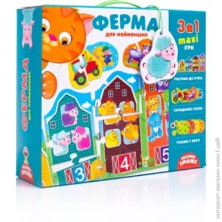 Настольная игра Настольная игра Vladi Toys "Ферма 3 в 1" VT2901-03 (укр)