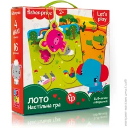 Настільна гра Настільна гра Vladi Toys Гра настільна Fisher Price Лото Вивчаємо тварин VT2910-01