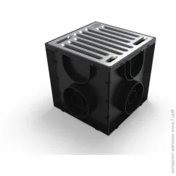 Набір Vodaland Дощеприемник пластиковий Easy 250х250 із решіткою сталевою оцинкованою щілинною без кошика.