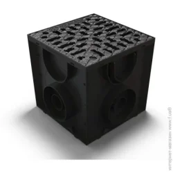 Набір Vodaland Дощеприемник пластиковий Easy 250х250 з гратами чавунним щілинним без кошика.