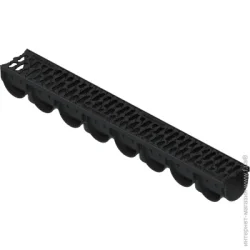 Набор Vodaland Лоток водоотводящий пластиковый Easy 3 DN100 H100 с решеткой чугунной щелевой А15