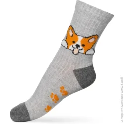 V&T Socks Шкарпетки дитячі для дівчаток V&T Корги 132-024-1678р. 22–24 сірий меланж