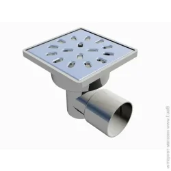 Трап для душевой кабины Water House Душевой трап горизонтальльный D50 100х100 гидрозатвор