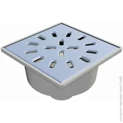 Трап для душевой кабины Water House Душевой трап D50 с нержавеющей решеткой 150х150 гидрозатвор