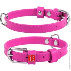 Waudog Ошейник Glamour без украшений 1,5х27-36см розовый
