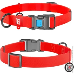Waudog Ошейник Waterproof водостойкий 2х24-40 см красный