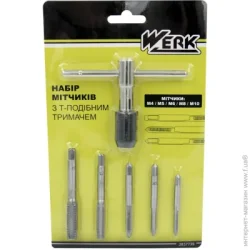 Набор для вырезки резьбы Werk Набор метчиков Т-образным держателем 6 ед. 6 шт. 122730