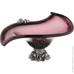 Фруктовница White Cristal Фруктовница Aladin зі сріблом 31х31х21 см аметист
