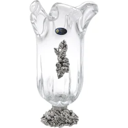 White Cristal Ваза стеклянная Tulipano 38 см 38 см прозрачная