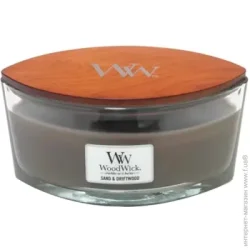 Woodwick Свеча ароматическая Ellipse Sand & Driftwood 453 г