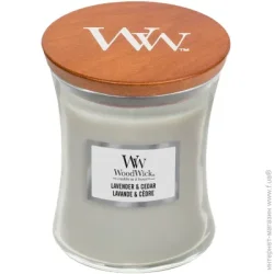 Woodwick Свеча ароматическая Medium Lavender & Cedar 275 г
