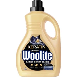 Гель для стирки для чёрных и темных вещей Woolite для джинсовых тканей с кератином 1800 мл (5900627090451)