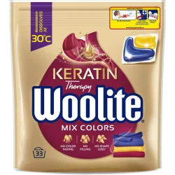 Капсули для прання для кольорових речей Woolite Капсули для машинного прання для кольорових тканин з кератином 33 шт.
