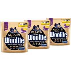 Капсули для прання для чорних та темних речей Woolite Капсули для машинного прання для чорних та джинсових тканин з кератином 33 +  33 +  33 шт