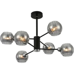 Wunderlicht Стельова люстра 6x60 Вт E14 чорний KK5018-46