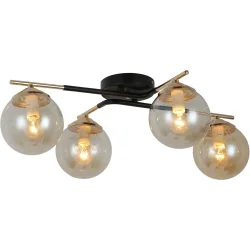 Wunderlicht Люстра стельова OM8132-44 4x40 Вт E14 чорний з золотом_8132