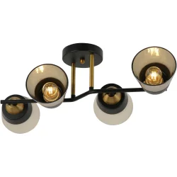 Люстра Wunderlicht Люстра стельова OM8178-44 4x60 Вт E27 чорний з золотом_8178