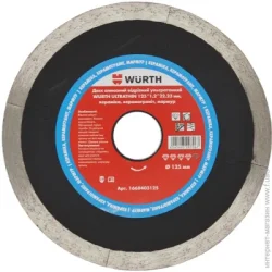Отрезной диск Wurth Диск алмазный отрезной Ultrathin 125x1,2x22,2 мрамор, гранит, керамогранит, камень, керамика, песчаник, травертин, плитка, кварцит 1668403125
