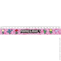 YES Линейка Minecraft Spring 20 см розовая
