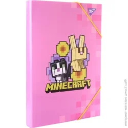 Папка на резинке A4+ YES Папка для труда Minecraft Spring A4 розовый