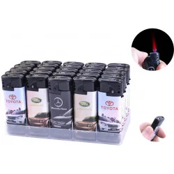 YKX Зажигалка Газовая 50 шт Набор Марки Авто (Фонарик) (1309-8 plast)