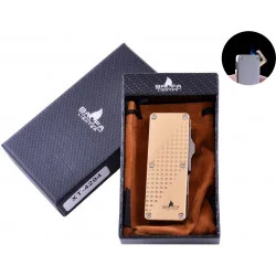 YKX Зажигалка в подарочной коробке Grave (Турбо пламя) Gold (№4294 Gold)