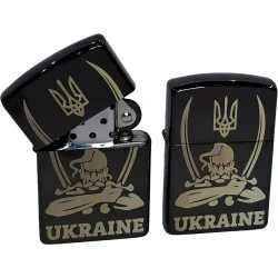 YKX Зажигалка Украина Козак Подарочная Набор (Бензин, Коробка) Бензиновая (HL-412)
