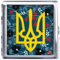YKX Портсигар на 20 сигарет, Герб Украины Colours (YH-3)