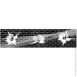 Декоративная наклейка Zatarga Наклейка на кухонный фартук Черные кирпичи Z181316 65x250 см