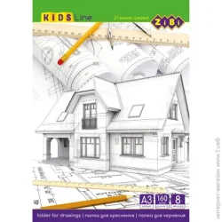 Папір ZiBi Папка для креслення А3 8 аркушів 160 г/м2