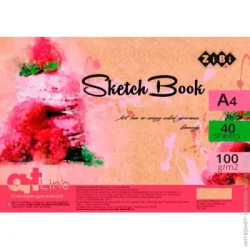 Софт-бук ZiBi Скетчбук, А4, 40 л., 100 г/м2, белый блок, на пружине, малиновый, ART Line (ZB.1485)