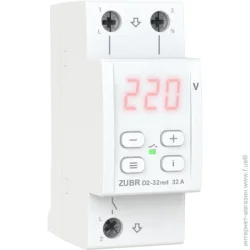 Реле напряжения Zubr D2-32 red на DIN-рейку